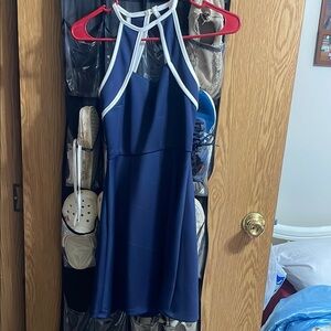 Brand Women's Mini Crystal Doll Dress - Navy and White